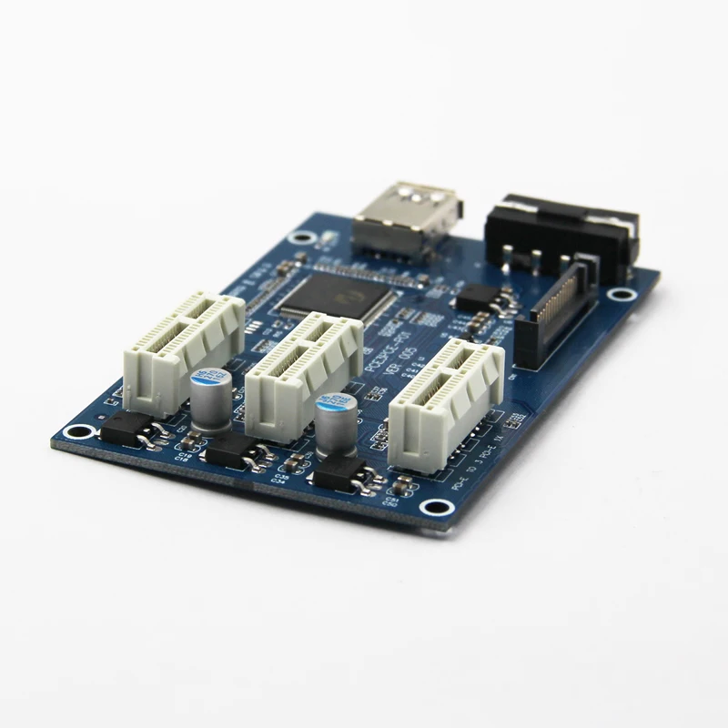 3 в 1 PCI Express E 1X Слоты Riser Card PCI-E до адаптер расширения 2 Слойная плата PCB + 60 см USB 0