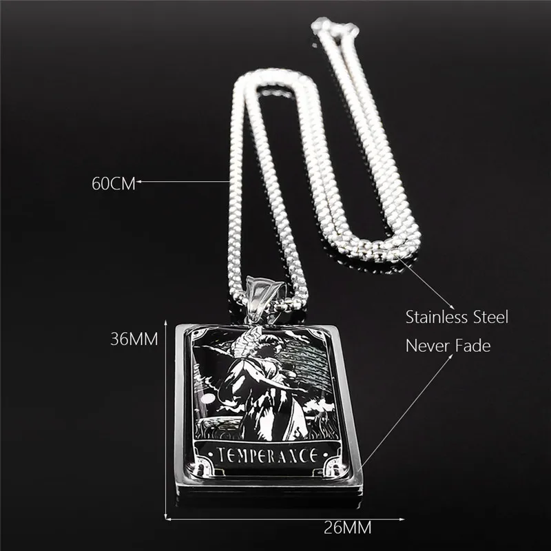 

Tarot Petit Glacoide Stainless Steel Glass Chain Necklaces Women/Men Necklaces & Pendants Jewelry bijoux femme NXS03