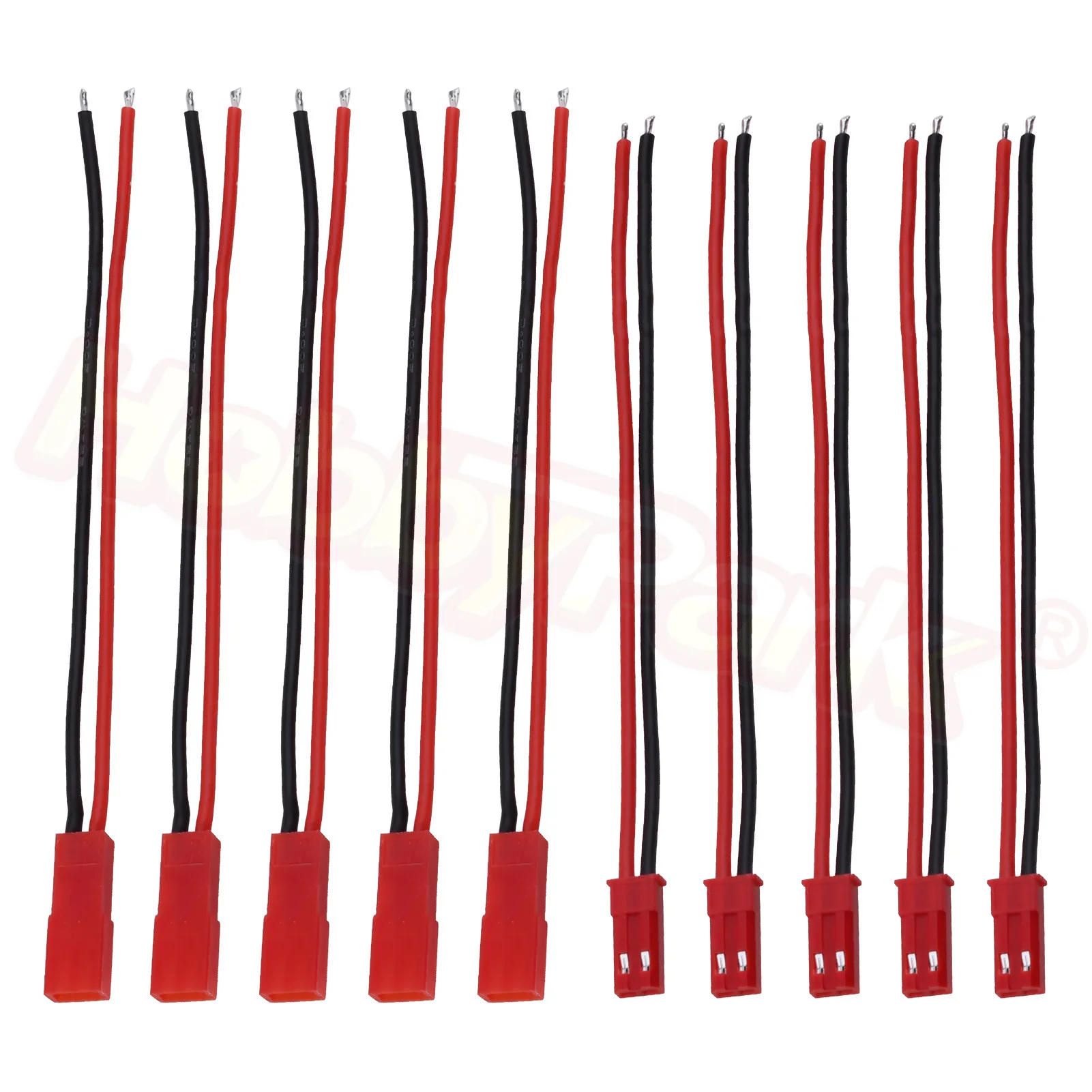 

5 пар разъемов RC JST 2 контакта штекер-гнездо с силиконовым кабелем 22 калибра для радиоуправляемой светодиодный Ной лампы полосы батареи двигателя вентилятора ESC