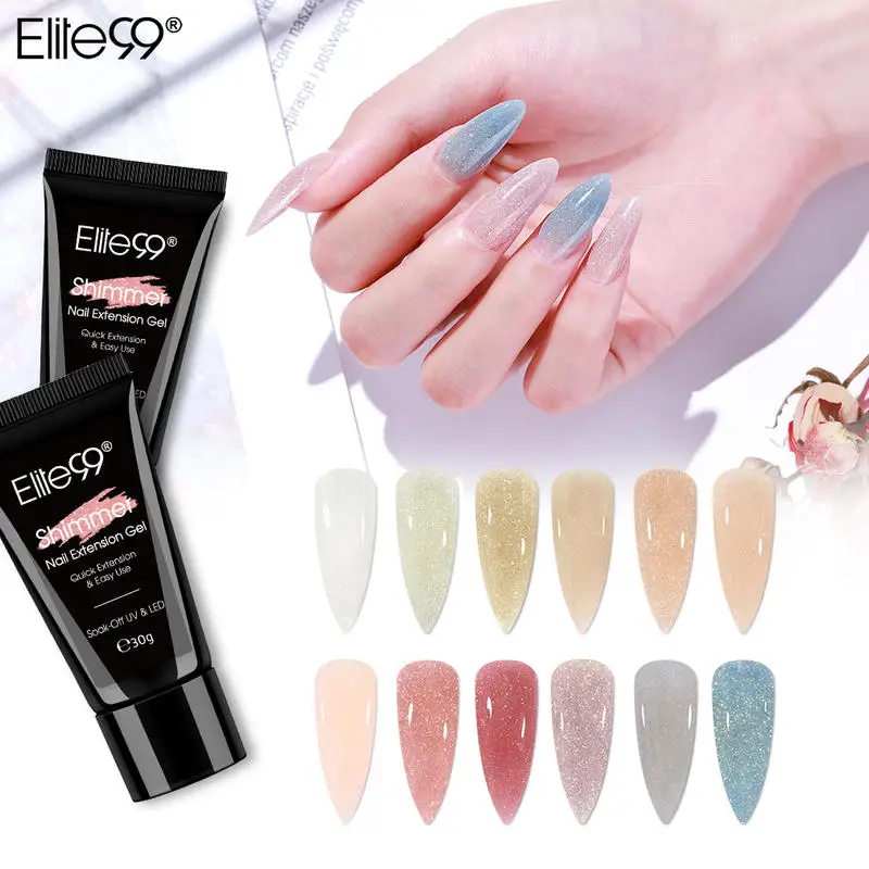 Блестящий Гель лак Elite99 для наращивания ногтей УФ светодиодный 30 г|Гель ногтей| |