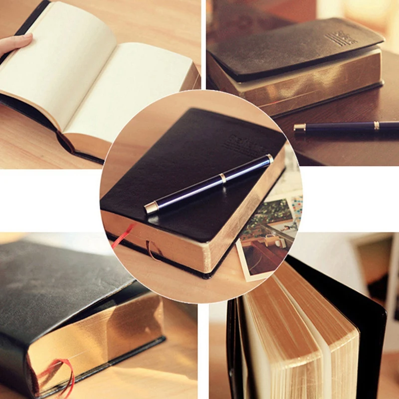 

Retro Leather Notebook Thick Paper Diary Notepad Blank Office School