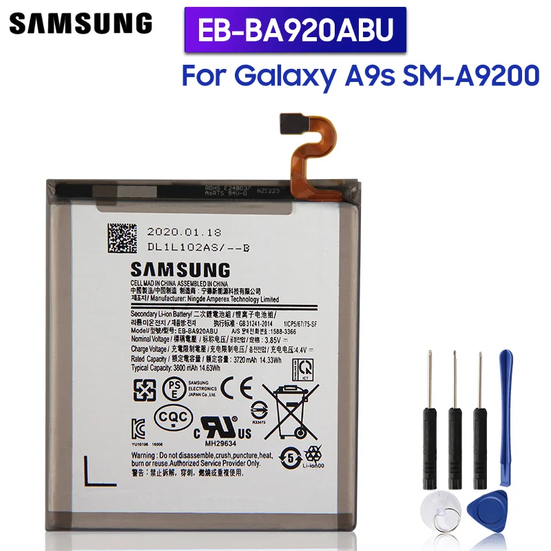 

Samsung Original Battery EB-BA920ABU For Samsung GALAXY A9s SM-A9200 A9200 2018 version A9 A920F Authentic Phone Battery 3800mAh