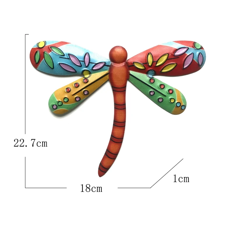 

Metal Colorful Dragonfly Wall Decoration Iron Dragonfly Insect Sculpture Hanging Ornaments for Home Garden Indoor Outdoor