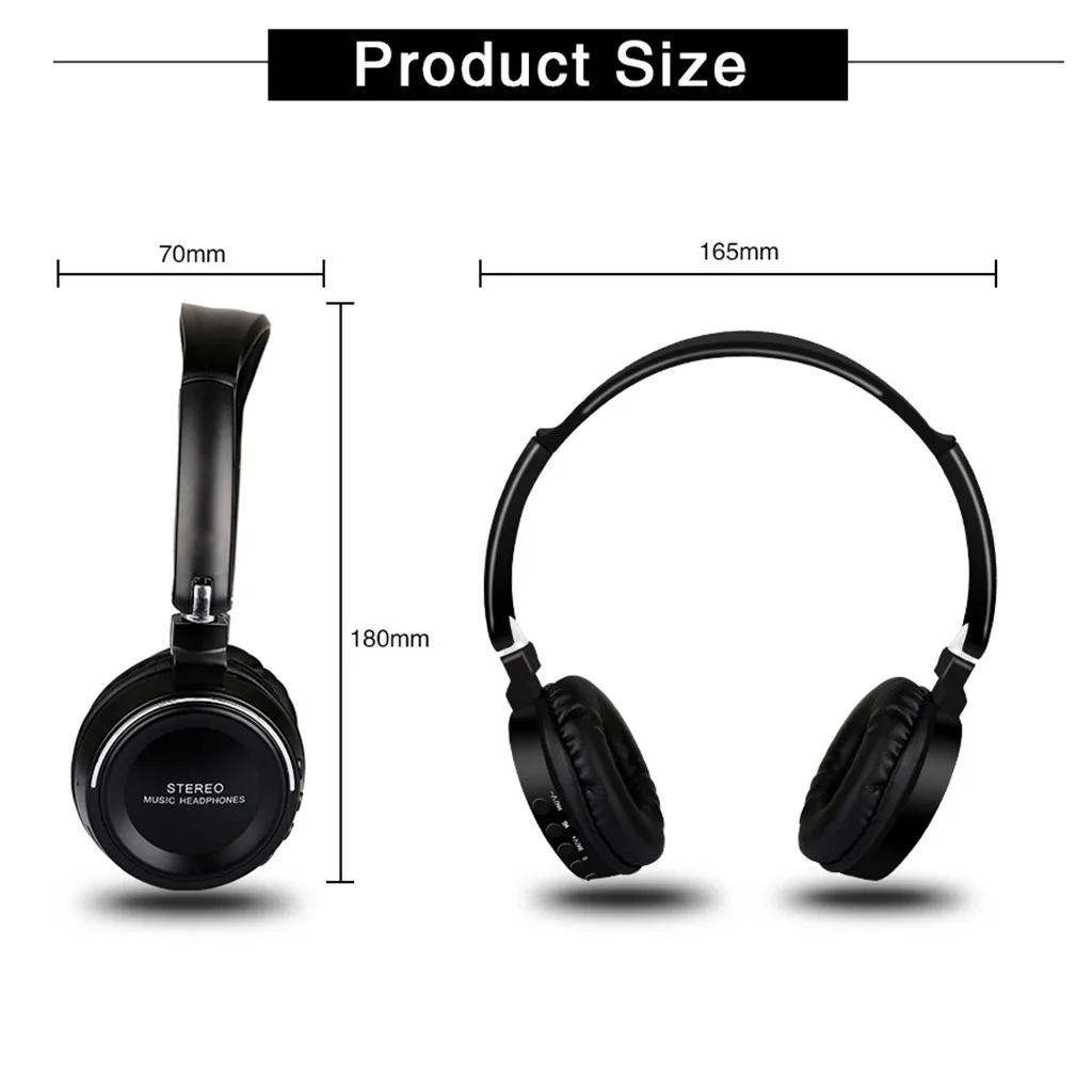 Портативные беспроводные наушники Bluetooth стерео Складная гарнитура аудио Mp3