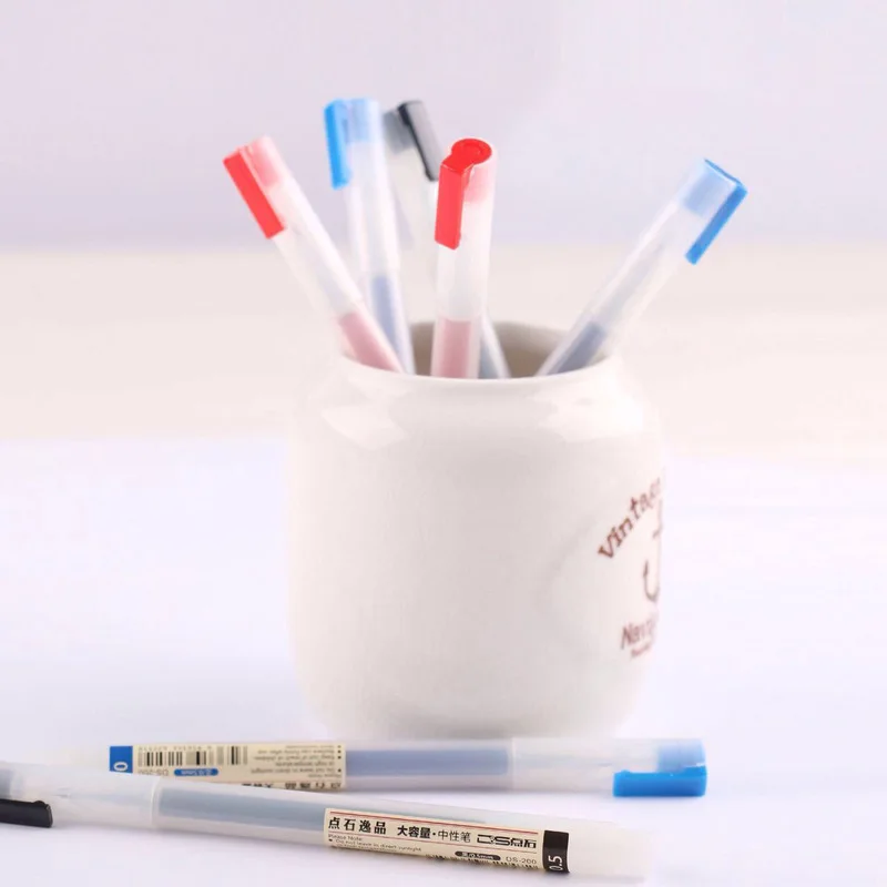 6 шт. 0,5 мм черный простой Muji стиль гель-скраб шариковая ручка Черный Синий Красный Гладкий для письма для офиса канцелярские принадлежности для школы офисные поставки