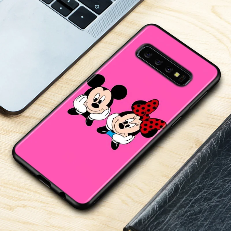 Disney Cartoon Animation Lovely Mickey Mouse For Samsung Galaxy S21 S20 FE Ultra S10 Lite S9 S8 Plus S7 5G Soft Black Phone Case