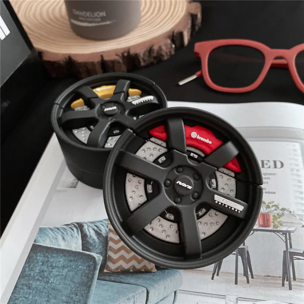 Роскошный чехол для беспроводных наушников Supercar tyre Airpods 1 2 Pro box 3D силиконовый |