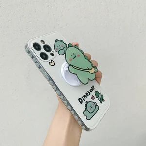 cute cartoon animal dinosaur bracket phone case for iphone 12 11 pro max x xs max xr 7 8 puls se 2020 cases soft tpu cover free global shipping