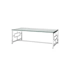 Журнальный стол Stool Group Бруклин прозрачное стеклосталь серебро