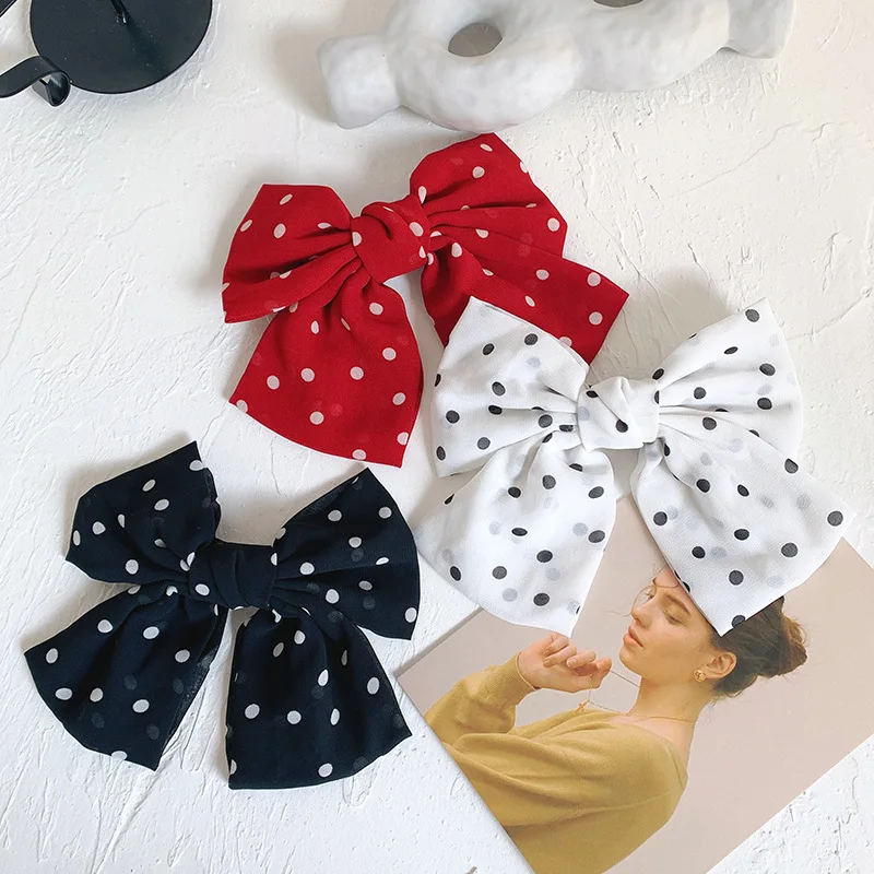 

Hairlyah Large Knotted Bow Print Hairpin Women Girl Hair Clips Barrette Spring Clip Hair Ornament Headress Hair Accessories