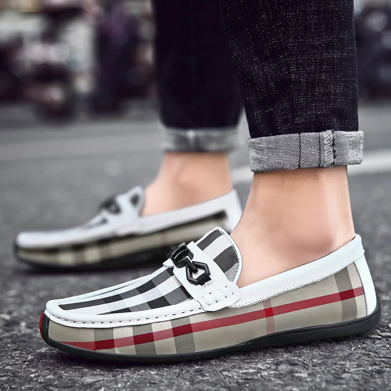 Новинка 2019 мужская повседневная обувь Vosonca лоферы качественная из спилка мужские