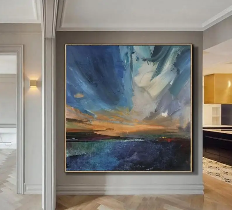 

Large Sea Landscape Painting Painting Wall Abstract Painting Blue Painting Canvas Black White Canvas Wall Art Ronaldo S Windows