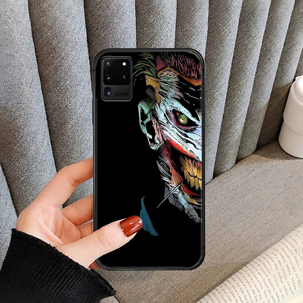 

DC Joker Clown Movie Phone case cover for For SamSung Galaxy S Note 7 8 9 10 20 Uitra Plus E Lite black black back painting Etui