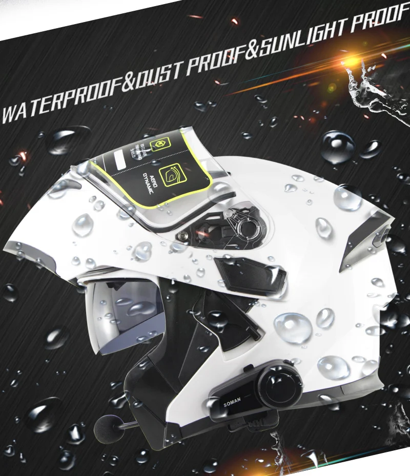 TWS гарнитура SOMAN с поддержкой Bluetooth водонепроницаемая|Наушники для шлемов| |