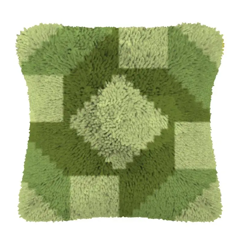 

green lattice Embroidery Fits Foamiran For Flowers Latch Hook Rug Kits Needlework Set With Latch Hook Pillow