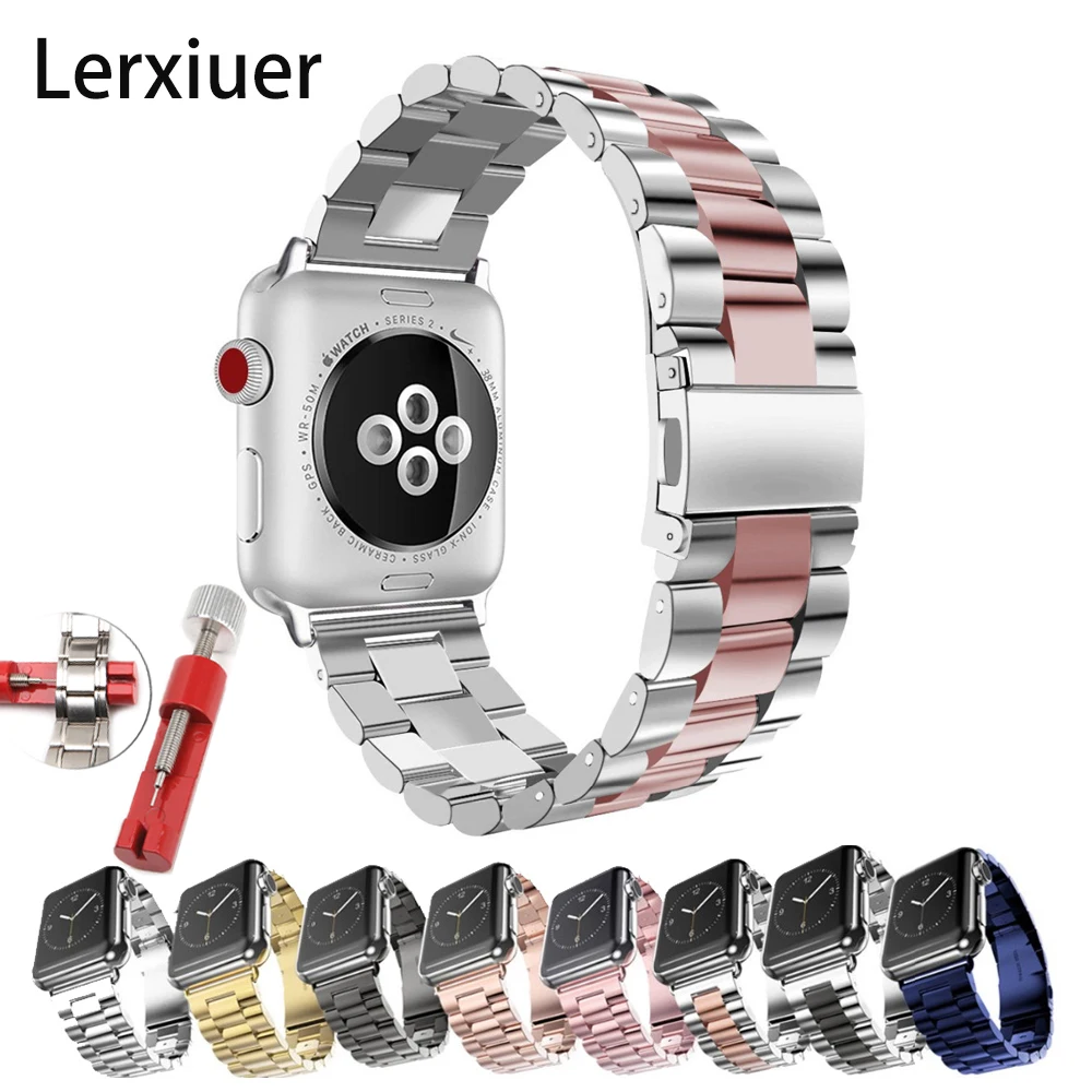 stainless steel strap for apple watch band 44mm 40mm 42mm 38mm metal bracelet smartwatch belt correa iwatch series 6 se 5 4 3 free global shipping