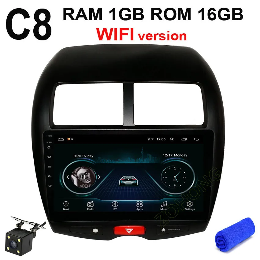 C8 GPS CAM 10,2 дюймов 2.5D 4G DSP 36EQ Android 9,0 Автомобильный мультимедийный dvd-плеер для Mitsubishi ASX Авторадио автомобильный gps навигатор стерео радио BT - Цвет: C8 GPS CAM