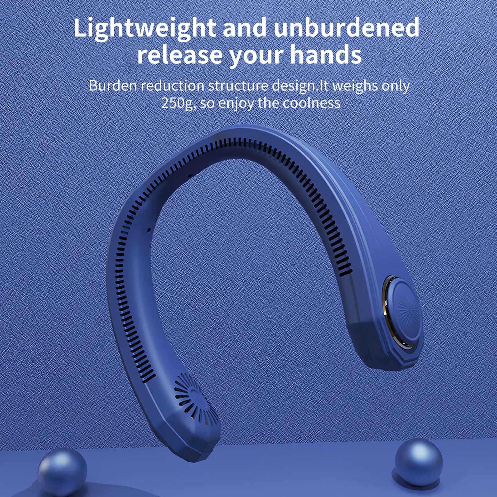 

Portable Leafless Hanging Neck Fan,360 Degree Lazy Neckband Fan LCD Display Air Outlets USB 4000Mah Rechargeable neck fan