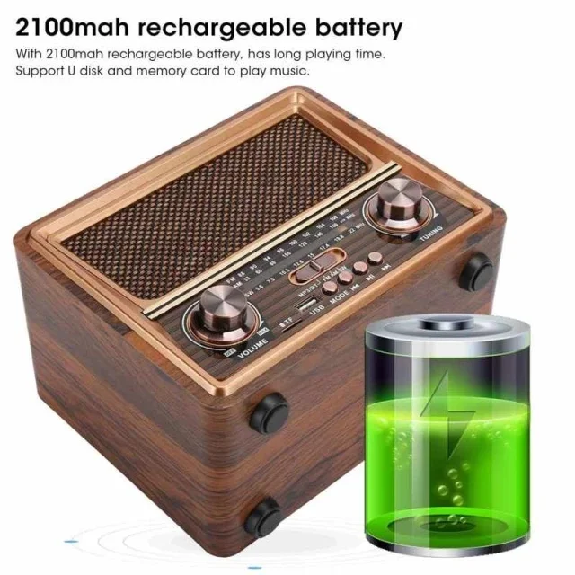 Bluetooth-Колонка портативная деревянная с поддержкой USB/SD/TF 110/220 В | Электроника