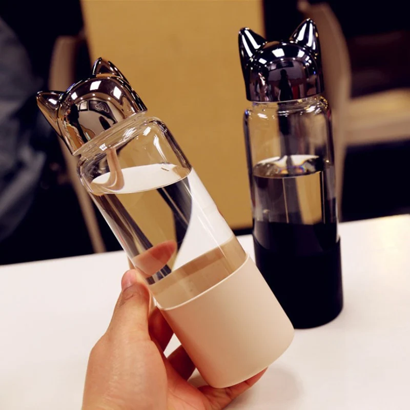 350 мл бутылка для воды с милой лисой портативная стеклянная кружка путешествий