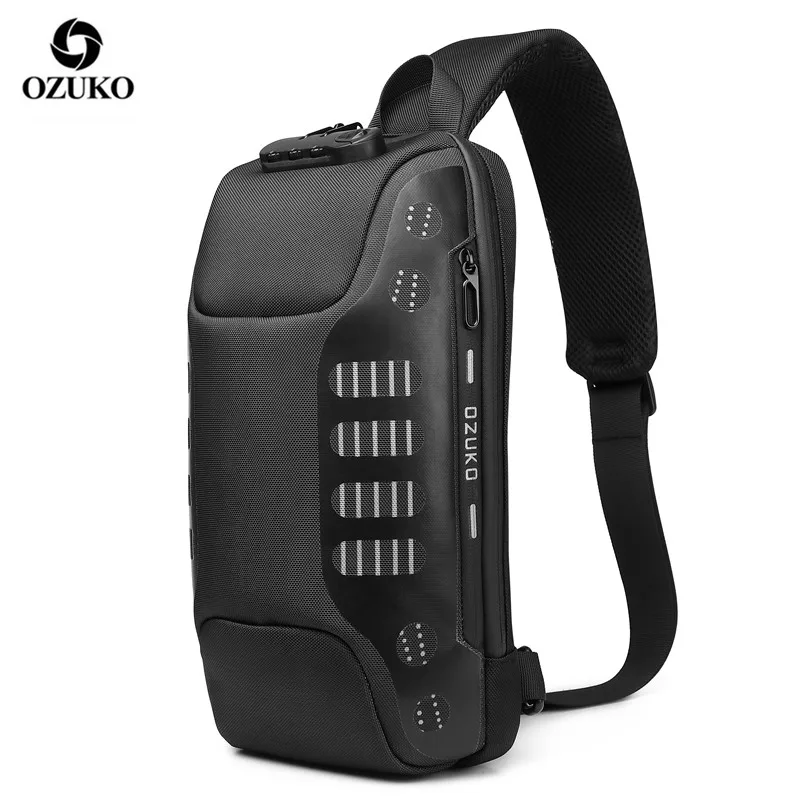 

OZUKO 2021 New Chest Bag Multifunction Crossbody Bag for Men Anti-theft Shoulder Messenger Bags Male Waterproof Short Trip Pack
