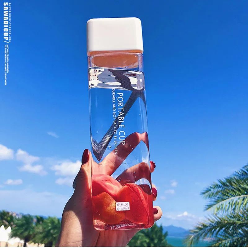 Квадратная простая прозрачная чашка для воды портативная водостойкая ручная