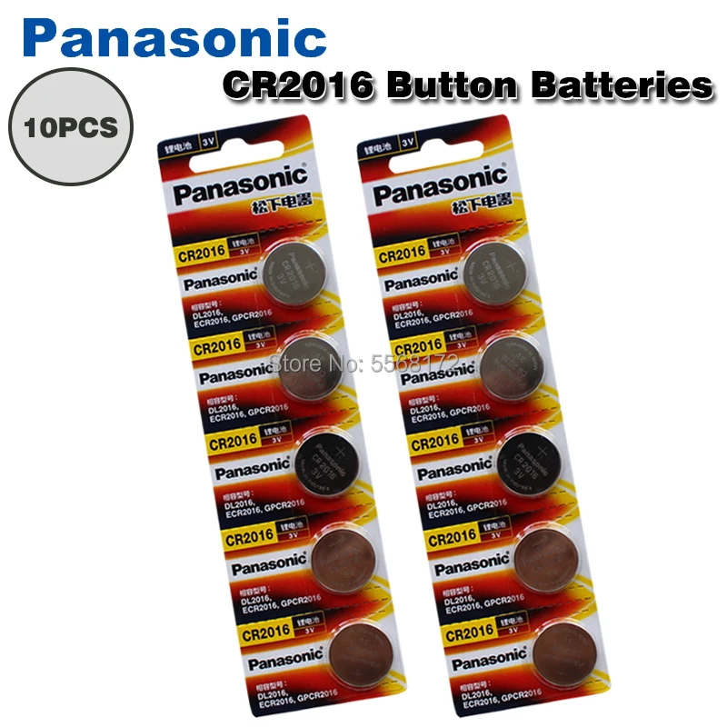 Кнопочная ячейка PANASONIC CR2016 10 шт./лот литиевые аккумуляторы 3 в CR 2016 для часов