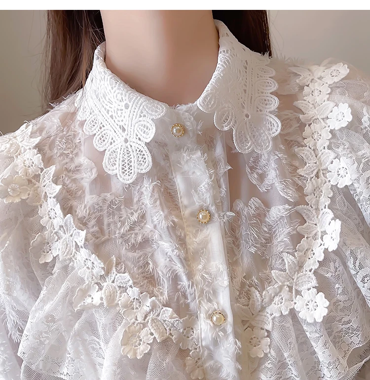 

2021 New Spring Lace Tassel Embroidery Blouse Women Turn Down Collar Tops Plaid Mini Skirt Two Piece Set Sweet Suit Female