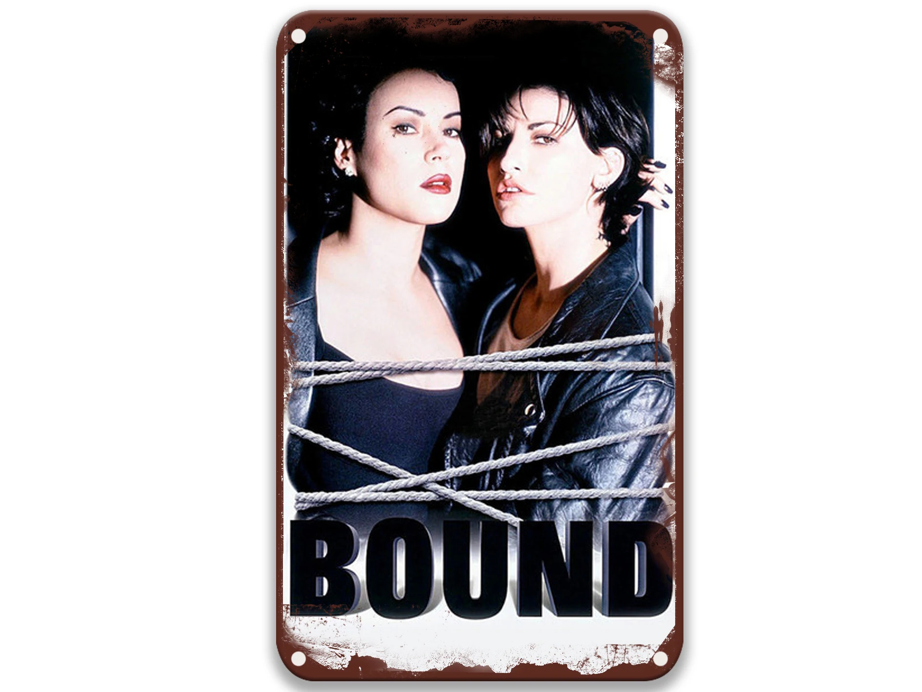 

Bound 1996 Movie Retro Metal Tin Signs Movies Letra T Decoracao De Metal for Horror Decor 8x12 Inches