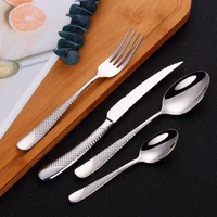 silver spoon stainless steel cutlery set kitchen silverware dinnerware sets knife fork spoon flatware set spoon luxury tableware
