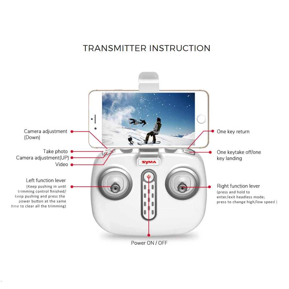 Дрон Syma X25PRO Wifi FPV Регулируемый 720P RC с камерой Квадрокоптер RTF GPS положение