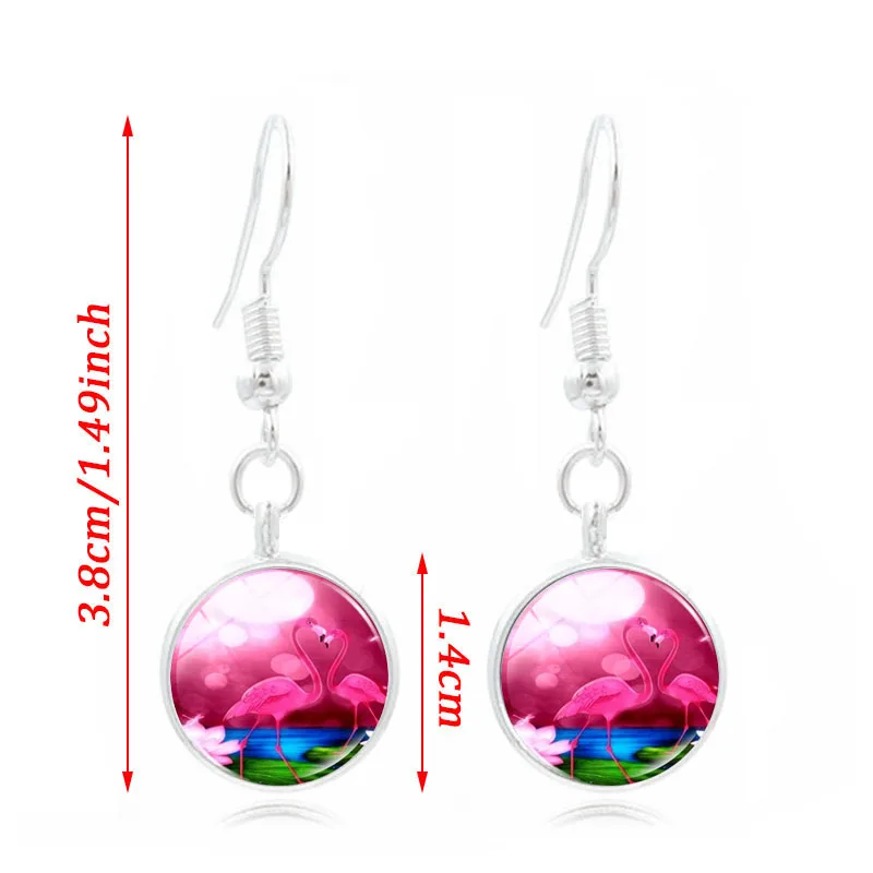 Романтика фламинго фото стеклянный кабошон модные ювелирные изделия ожерелье