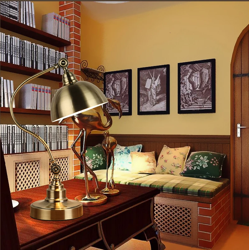 Современная настольная лампа из Золотого Металла для кабинета спальни luminaria de mesa