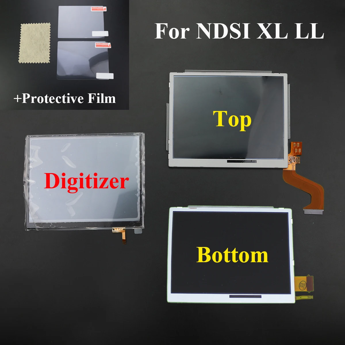

YuXi Touch Screen Digitizer Panel For Nintend DSi LL NDSi XL Top Upper Bottom Lower LCD Display Screen Accessories Replacement