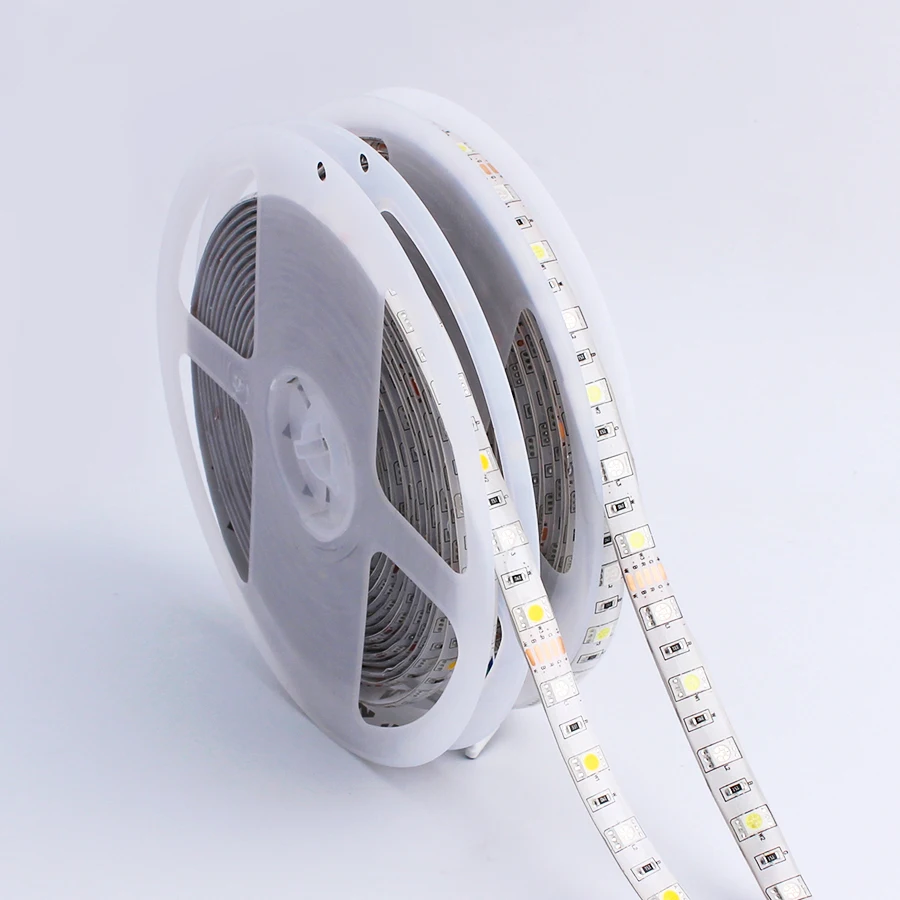 Светодиодный светильник 12 в 24 в RGB RGBW RGBWW PC SMD 5050 60 светодиодный/s 5 м 12 24 В Вольт Светодиодный светильник s водонепроницаемая лампа лента ТВ ПОДСВЕТКА