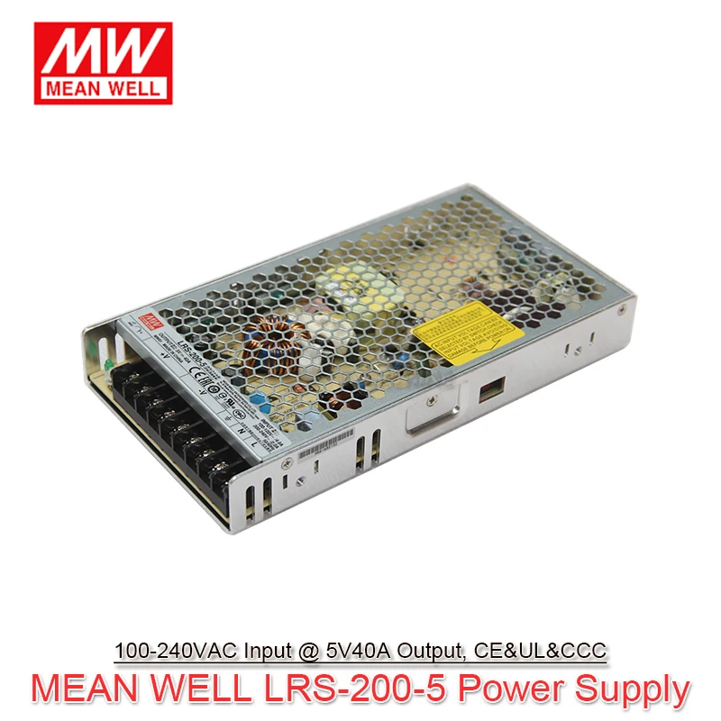 LRS 200 5 В/40 А/200 Вт Светодиодный источник питания с переключателем режима meanwell блок