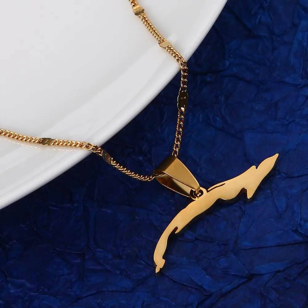 Кулоны с кулоном из нержавеющей стали кулоны картой для женщин ювелирные изделия