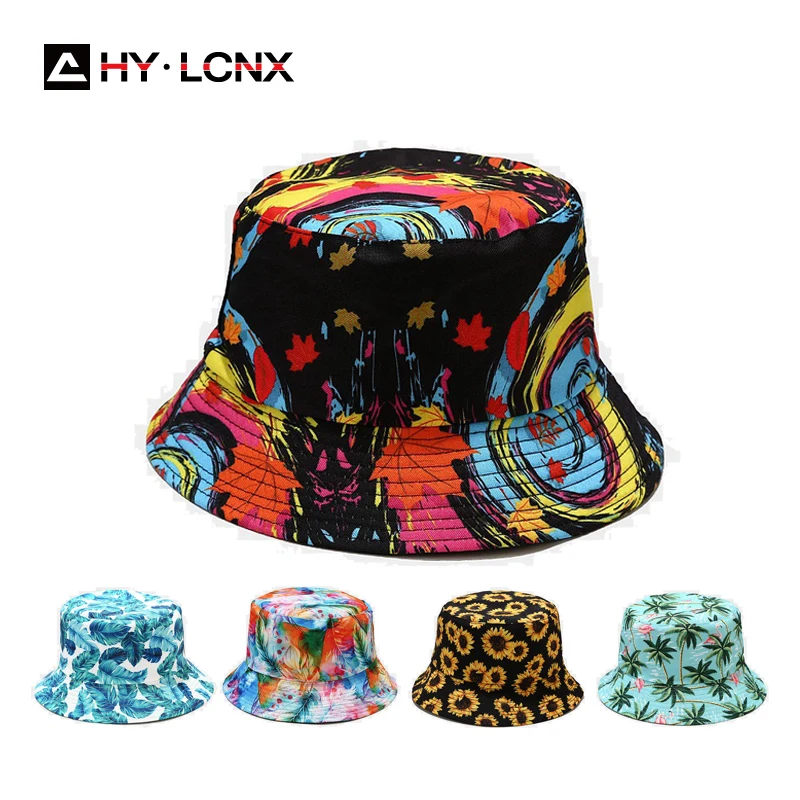 

Панама с принтом растений для мужчин и женщин, хлопковая дышащая шляпа с большими полями для занятий спортом на открытом воздухе, лето