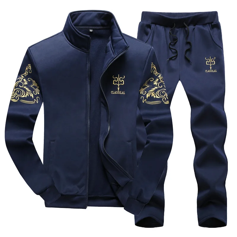 

Men's Sporting Suit Casual Tracksuit Men Autumn Sportswear 2PC Sweatshirt +Pants Clothing Sets Plus Size 7XL 8XL 9XL