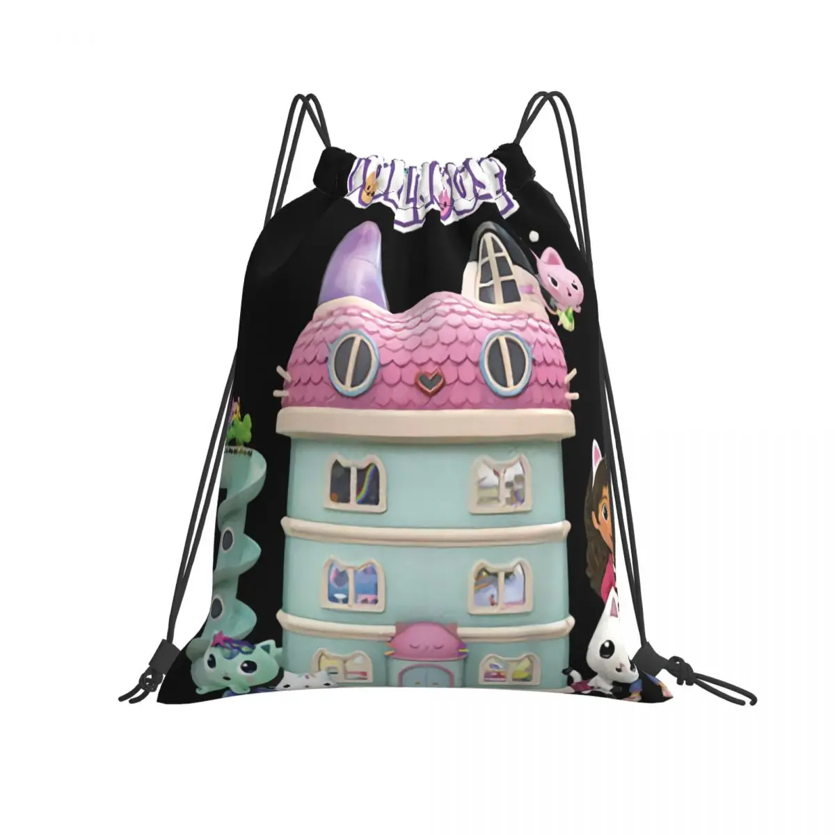 

Kids Gabbys Dollhouse Group Logo Backpacks Drawstring Bags Sport Bags Backpack Designer Bag Maternity Bag