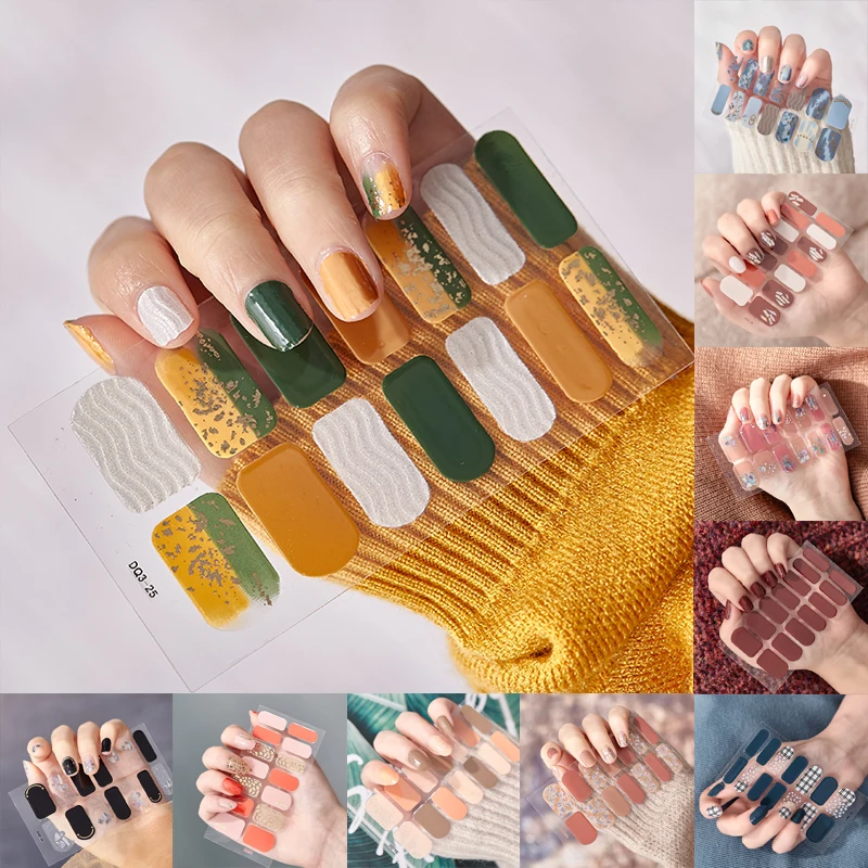Ультратонкая наклейка для дизайна ногтей серии DQ 1 лист самоклеящиеся блестящие