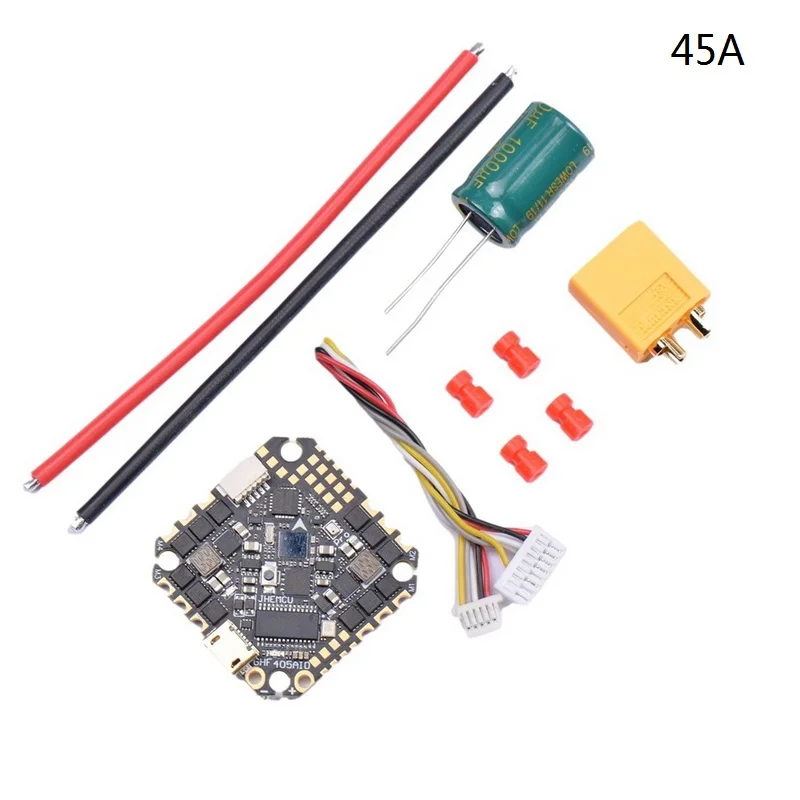 JHEMCU-controlador de vuelo sin escobillas GHF405AIO pro 25A 45A para Dron de carreras, F4, 3-6S, AIO BEC-1
