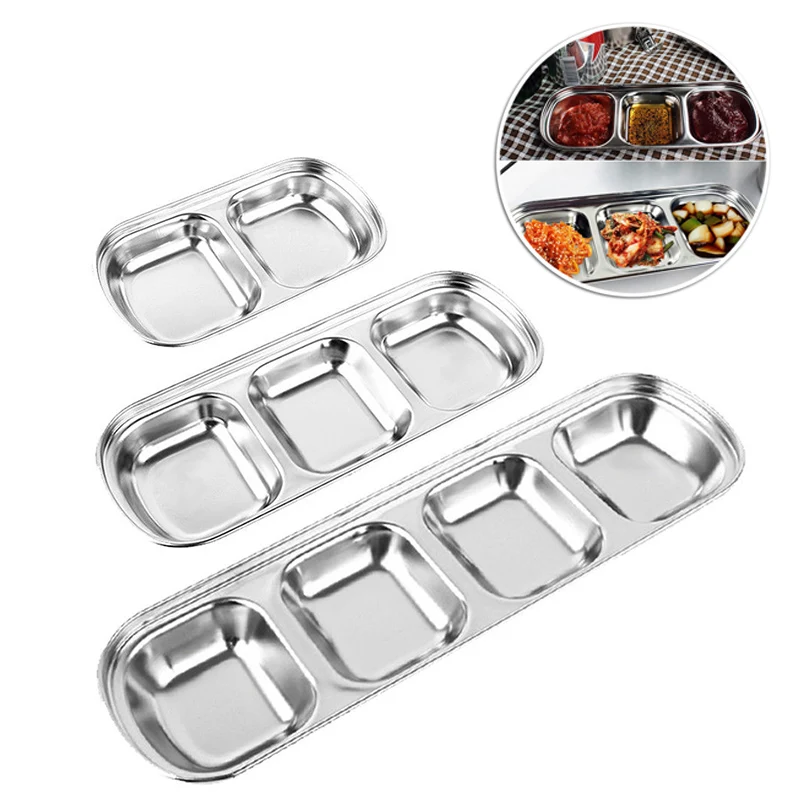 

1Pcs Divided Seasoning Dish Snack Dinner Plate Sauce Vinegar Tray Dining Supply