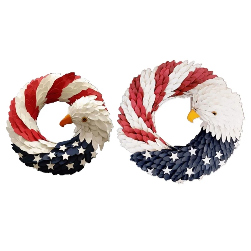 

American Eagle Wreath Patriotic Wreath for Front Door 4th of July Decor American Flag Door Wreath Home Decor