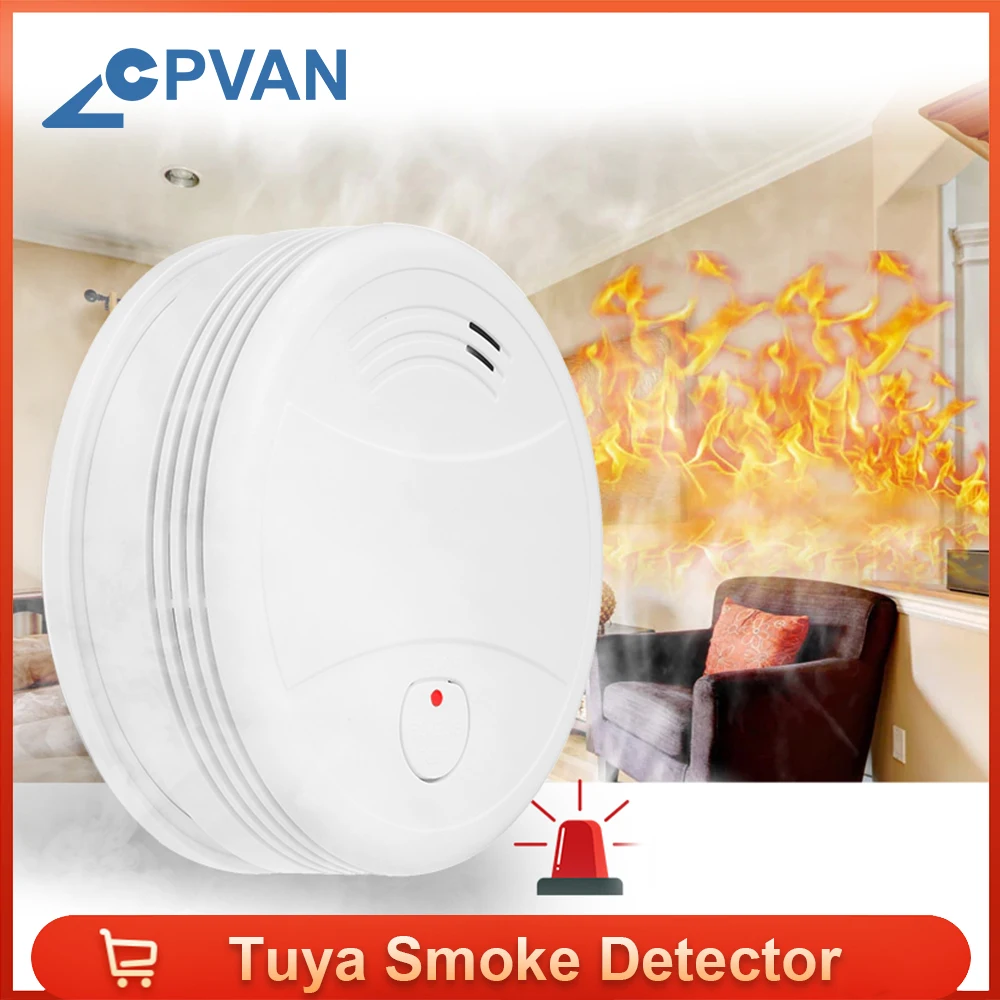 CPVan SM05W WiFi детектор дыма Tuya APP контроль безопасности пожарная защита беспроводной