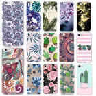 Мягкий чехол с цветочным рисунком для apple iphone 6s, 6, 7, 8 plus, x, xs, 5, 5s, 5se, se 2020, Ультратонкий чехол с листьями, кактусами, бабочками