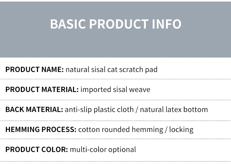 

Pet supplies natural sisal mat cat scratching pad anti-slip