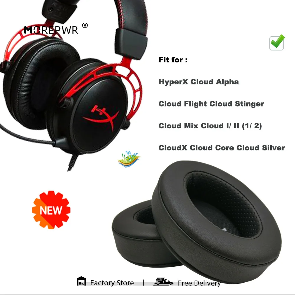Новые обновленные Сменные амбушюры для HyperX Cloud Alpha Flight Stinger Mix I/ II (1/ 2) CloudX Core Silver |