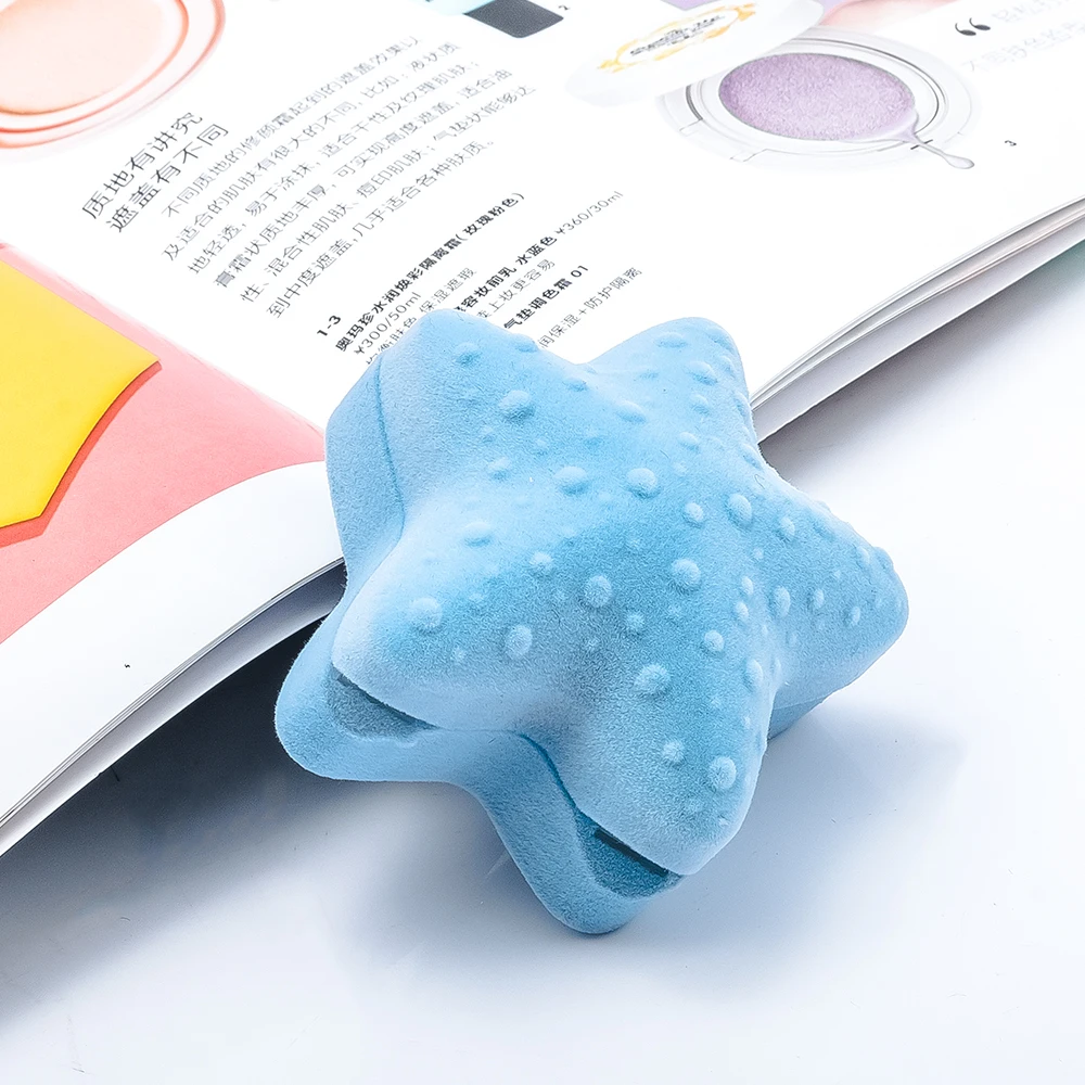 

Cute Ring Box Blue Pink Starfish Dot Pattern Jewelry Box Velvet Engagement Wedding Party Ring Earrings Jewelry Gift Box