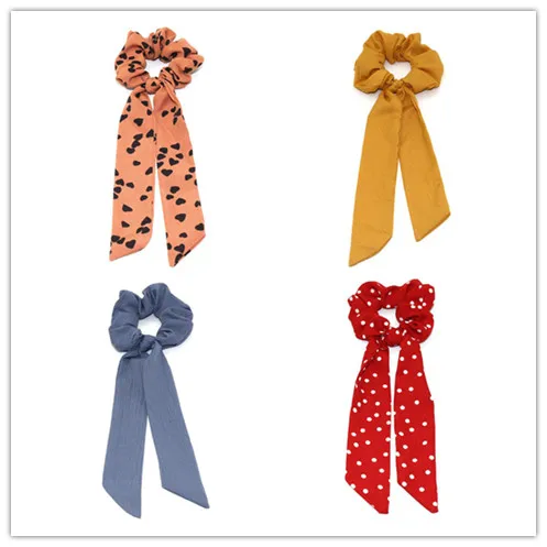 Резинки для волос женские эластичные с принтом в горошек |